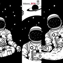 Astronauta. Un proyecto de Ilustración tradicional, Diseño de complementos, Diseño de vestuario, Diseño gráfico e Ilustración vectorial de Joan Sala - 02.12.2022
