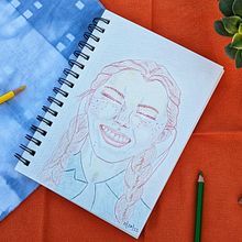 My project for course: Vibrant Portrait Drawing with Colored Pencils. Desenho, Desenho de retrato, Sketchbook, e Desenho com lápis de cor projeto de Michele Scott James - 30.11.2022