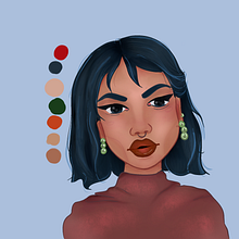 Meu projeto do curso: Retrato de personagens femininas com Procreate. Un proyecto de Ilustración tradicional, Ilustración digital y Dibujo digital de Clara Julia Leite e Silva - 30.11.2022