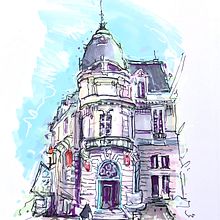 My project for course: Expressive Architectural Sketching with Colored Markers. Un proyecto de Bocetado, Dibujo, Ilustración arquitectónica, Sketchbook e Ilustración con tinta de Fiona Paterson - 30.11.2022