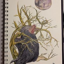 My project for course: Surrealist Illustration Inspired by Nature. Projekt z dziedziny Trad, c, jna ilustracja, R, sunek ołówkiem,  R, sunek,  R, sunek art, st, czn, Ilustracja naturalist, czna, R i sowanie kredkami użytkownika beneandthegesseritsart - 30.11.2022
