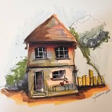 My project for course: Expressive Architectural Sketching with Colored Markers. Sketching, Drawing, Architectural Illustration, Sketchbook & Ink Illustration project by Madeleine T - 11.29.2022