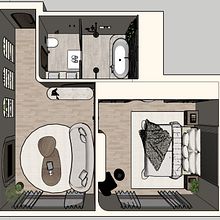 My project for course: Interior Design with Curved Lines. Un progetto di Architettura d'interni, Interior Design, Interior Design, Progettazione dello spazio, Design e Interior design di Ximena Lores - 11.11.2022
