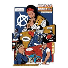 Ilustração vetorial de filmes. Sons Of Anarchy. Vector Illustration, Poster Design, and Digital Illustration project by Lucas Cavaliéri - 11.23.2022