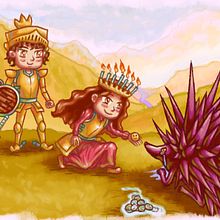 THE CANDLELIGHT PRINCESS AND THE BEAR KNIGHT. Design e Ilustração tradicional projeto de João Emanuel Gomes dos Santos - 01.12.2022
