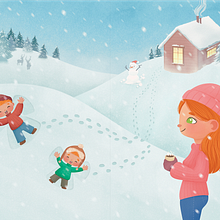 Childrens Book Spread - Winter Wonderland. Un progetto di Illustrazione tradizionale di Jasmin Noetzel - 26.11.2022