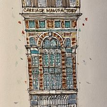 My project for course: Expressive Architectural Sketching with Colored Markers. Sketching, Drawing, Architectural Illustration, Sketchbook & Ink Illustration project by Vladlena M - 11.29.2022