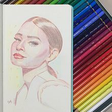 Mi proyecto del curso: Dibujo de retratos llamativos con lápices de colores. Projekt z dziedziny  R, sunek, Portret, Sketchbook, R i sowanie kredkami użytkownika Arantxa - 30.11.2022