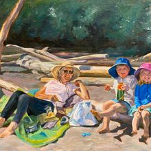 Beach day in the Pacific Northwest . Painting project by Winona Wong - 12.03.2022