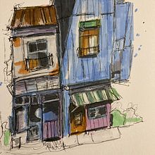 My project for course: Expressive Architectural Sketching with Colored Markers. Sketching, Drawing, Architectural Illustration, Sketchbook & Ink Illustration project by Michele - 12.02.2022