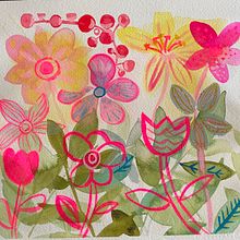 Mon projet du cours : Aquarelle florale créative : renouez avec la nature. Traditional illustration, Painting, Watercolor Painting, and Botanical Illustration project by Aniès frao - 12.03.2022