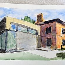 My project for course: Architectural Sketching with Watercolor and Ink. Projekt z dziedziny Sketching,  R, sunek, Malowanie akwarelą,  R, sunek architektoniczn, Sketchbook,  R i sunek atramentem użytkownika Greg Garbinsky - 03.12.2022