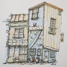 Mein Abschlussprojekt für den Kurs: Expressive Architekturskizzen mit Markern. Sketching, Drawing, Architectural Illustration, Sketchbook & Ink Illustration project by Ulrich Ludwig - 12.03.2022
