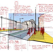 Barcelona Road Section Ein Projekt aus dem Bereich Architektur, Traditionelle Illustration und Design von AMIN ZAKARIA - 04.12.2022
