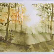 Mijn project van de cursus: Schilder dromerige aquarellandschappen met licht. Painting, and Watercolor Painting project by fhacken - 12.04.2022