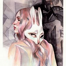 Bunny girl. Projekt z dziedziny Trad, c, jna ilustracja i Malowanie akwarelą użytkownika Marisol Ormanns - 04.12.2022