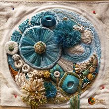 "Isla Canela" (Memoria del mar y sus criaturas) ©Mar Cantón, 2022. Embroider, Arts, Crafts, Collage, Creativit, Sewing, and DIY project by Mar Cantón - 06.13.2022