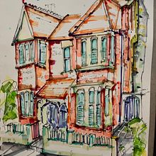 Bro's House: Expressive architecture sketching with markers. Traditional illustration, Architecture, Sketching, Drawing, Artistic Drawing, and Architectural Illustration project by Max Robertson - 12.04.2022