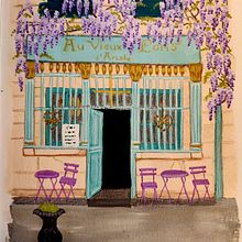 Parisienne Cafe and German cottage. Un proyecto de Pintura de Ellie Rawlings - 03.12.2022
