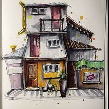 My project for course: Expressive Architectural Sketching with Colored Markers. Un projet de Esquisse , Dessin, Illustration architecturale, Carnet de croquis et Illustration à l'encre de dakotaluvwilliams - 03.12.2022
