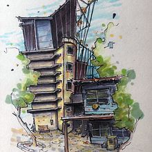 My project for course: Expressive Architectural Sketching with Colored Markers. Sketching, Drawing, Architectural Illustration, Sketchbook & Ink Illustration project by Brian Wright - 12.05.2022