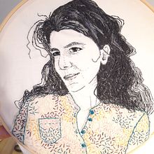 My project for course: Creation of Embroidered Portraits. Embroider, and Textile Design project by Lýdie Obermannová - 12.06.2022