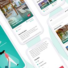 Retrip - Booking App Concept. Un progetto di Design per smartphone, UX / UI, Illustrazione tradizionale, Progettazione di applicazioni, Design di loghi, Br, ing, Br e identit di Ksenija Mihic - 06.12.2022