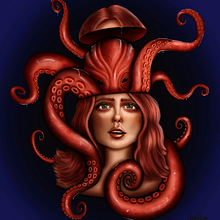 Mi proyecto del curso: Retratos digitales de fantasía con Photoshop. Projekt z dziedziny Trad, c, jna ilustracja,  R, sunek, Ilustracja c, frowa, Portret, R, sunek c, frow, Malarstwo c i frowe użytkownika Ana Clara Saldanha - 26.11.2022