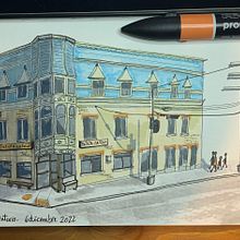 My project for course: Expressive Architectural Sketching with Colored Markers. Sketching, Drawing, Architectural Illustration, Sketchbook & Ink Illustration project by caroline_gingras1 - 12.04.2022