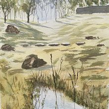 Mon projet du cours : Paysages naturels à l’aquarelle. Fine Arts, Painting, and Watercolor Painting project by Evelyne Daumeries - 12.09.2022