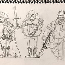 Los 3 guerreros obesos. Traditional illustration, Character Design, Digital Illustration, Children's Illustration, and Narrative project by Luciana Gabriel - 12.10.2022