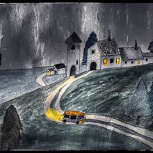 My project for course:  Imaginary Places: Draw, Paint, and Digitize on Photoshop. Projekt z dziedziny Sketching,  R, sunek, Ilustracja c, frowa,  R, sunek architektoniczn i Narracja użytkownika Kathy Evans - 11.12.2022