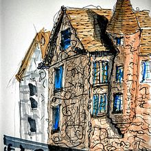 My project for course: Expressive Architectural Sketching with Colored Markers. Traditional illustration, Drawing, Sketching, and Architecture project by Ale bontempo - 12.11.2022