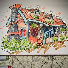 My project for course: Expressive Architectural Sketching with Colored Markers. Sketchbook, Ink Illustration, Architectural Illustration, and Drawing project by Ale bontempo - 12.12.2022
