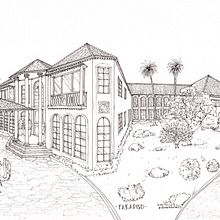 Paradiso Mansion. Un proyecto de Ilustración tradicional, Arquitectura, Artesanía, Bellas Artes, Diseño de interiores, Paisajismo, Diseño, Diseño gráfico, Redes Sociales, Creatividad, Bocetado, Dibujo, Stor, telling, Dibujo artístico, Instagram, Ilustración arquitectónica y Diseño de espacios de Roberto Bernal - 13.12.2022
