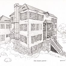 River House Mansion. Un proyecto de Diseño, Ilustración tradicional, Arquitectura, Artesanía, Bellas Artes, Diseño gráfico, Arquitectura interior, Diseño de interiores, Pintura, Redes Sociales, Bocetado, Creatividad, Dibujo, Stor, telling, Dibujo artístico, Instagram, Interiorismo e Ilustración arquitectónica de Roberto Bernal - 13.12.2022