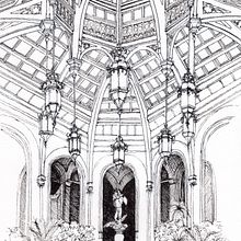 The Biltmore Estate. Un proyecto de Ilustración tradicional, Arquitectura, Artesanía, Bellas Artes, Diseño gráfico, Redes Sociales, Instagram, Diseño de tatuajes e Interiorismo de Roberto Bernal - 13.12.2022