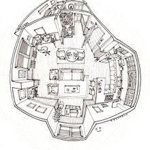 Seinfeld's Apartment Floor Plan NYC. Un proyecto de Diseño, Ilustración tradicional, Arquitectura, Artesanía, Bellas Artes, Diseño gráfico, Arquitectura interior, Redes Sociales, Bocetado, Stor, telling, Stor, board, Dibujo artístico e Instagram de Roberto Bernal - 13.12.2022