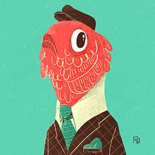 Mr. Fish. Traditional illustration project by Rubén Rodríguez Jiménez - 12.14.2022
