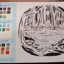 Mon projet du cours : Peinture de paysages enchantés à la gouache. Traditional illustration, Painting, and Gouache Painting project by fengry - 12.17.2022