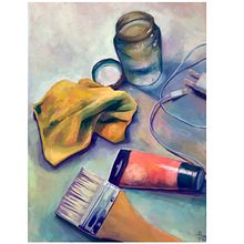Clean your desk: Contemporary Oil Painting Techniques. Fine Arts, Painting, and Oil Painting project by Aneta Biskupová - 12.17.2022