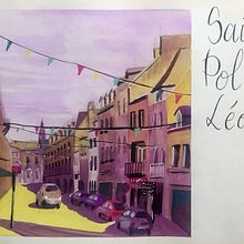 Mon projet du cours : Peinture de paysages urbains à la gouache. Un projet de Illustration traditionnelle, Peinture , et Peinture gouache de mina_inverse - 18.12.2022