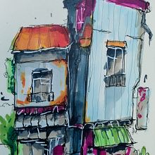 Il mio progetto del corso: Disegno architettonico espressivo con pennarelli colorati. Projekt z dziedziny Sketching,  R, sunek,  R, sunek architektoniczn, Sketchbook,  R i sunek atramentem użytkownika davide.resega - 17.12.2022