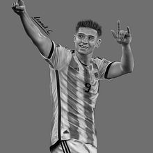 Time-lapse de Retrato de Julián Álvarez Jugador de la Selección Argentina Ein Projekt aus dem Bereich Zeichnung, Digitale Zeichnung und Porträtzeichnung von Leonel Cañari - 18.12.2022