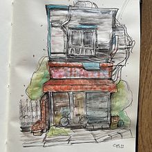Mi proyecto del curso: Dibujo arquitectónico expresivo con marcadores de colores. Un projet de Esquisse , Dessin, Illustration architecturale, Carnet de croquis et Illustration à l'encre de Cristina Hernández - 20.12.2022