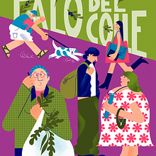 folla di persone nella città di Palo del Colle . Un progetto di Illustrazione tradizionale, Design, Belle arti, Disegno e Design di poster  di Anna Franca Coviello - 20.12.2022