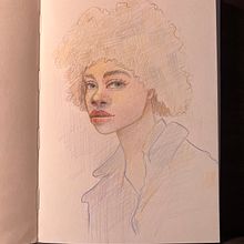 My project for course: Vibrant Portrait Drawing with Colored Pencils. Projekt z dziedziny  R, sunek, Portret, Sketchbook, R i sowanie kredkami użytkownika Yana K. - 20.12.2022