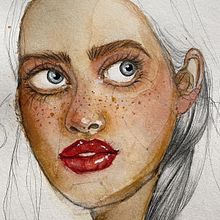 Mein Abschlussprojekt für den Kurs: Illustriertes Porträt mit Aquarell. Ilustração tradicional, Artes plásticas, Pintura, Desenho, Pintura em aquarela, Desenho de retrato, e Desenho artístico projeto de edoekmez - 21.12.2022