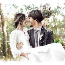Wedding portrait illustration Ein Projekt aus dem Bereich Traditionelle Illustration, Porträtzeichnung, Realistische Zeichnung, Artistische Zeichnung, Bleistiftzeichnung und Aquarellmalerei von Mentiradeloro Esther Cuesta - 10.11.2022