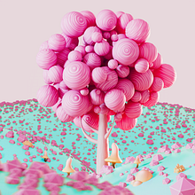 My pink tree. Projekt z dziedziny 3D, Animacje 3D,  Modelowanie 3D i  Projektowanie 3D użytkownika Giulia Ciurriero - 22.12.2022